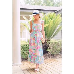 LILLY PULITZER CHRISTA MIDI DRESS  IN STATE OF MIND SIZE SMALL